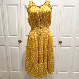 Yellow and white polka dot sundress // Echoine // Size L